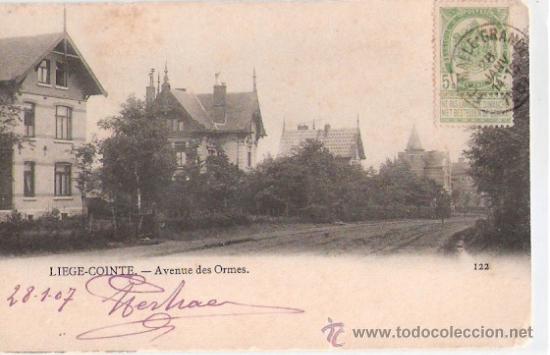 Postkarten: TARJETA POSTAL. BELGICA. LIEGE-COINTE. AVENUE DES ORMES. N&ordm; 122. H. VERHAEREN.