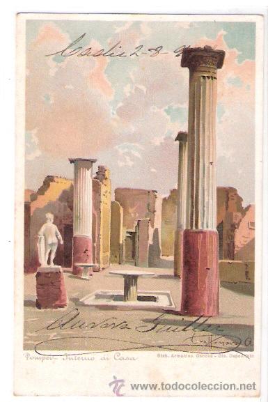 Postkarten: TARJETA POSTAL. ITALIA. POMPEI (NAPOLES). INTERNO DI CASA. ED. E. RAGOZINO.