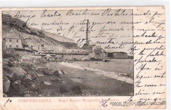 Postkarten: TARJETA POSTAL. ITALIA. SAMPIERDARENA (GENOVA). BAGNI REGINA MARGHERITA E L,INTERNA.