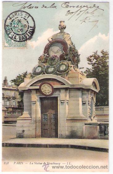 Postkarten: TARJETA POSTAL. FRANCIA. PARIS. LA ESTATUA DE ESTRASBURGO. N&ordm; 818. I. L.