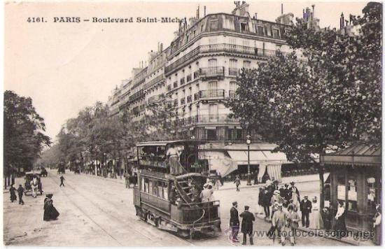 Postkarten: TARJETA POSTAL. FRANCIA. PARIS. BULEVER DE SAN MIGUEL. N&ordm; 4161. C. E. L. D.