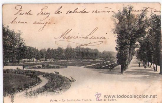 Postkarten: TARJETA POSTAL. FRANCIA. PARIS. EL JARD&Iacute;N BOT&Aacute;NICO,  CAMINO DE ENTRADA DEL BUFFON.