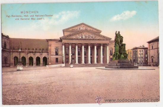 Postkarten: TARJETA POSTAL. ALEMANIA. MUNCHEN. KGL. RESIDENZ HOF. UND NATIONAL-THEATER. N&ordm; 884.