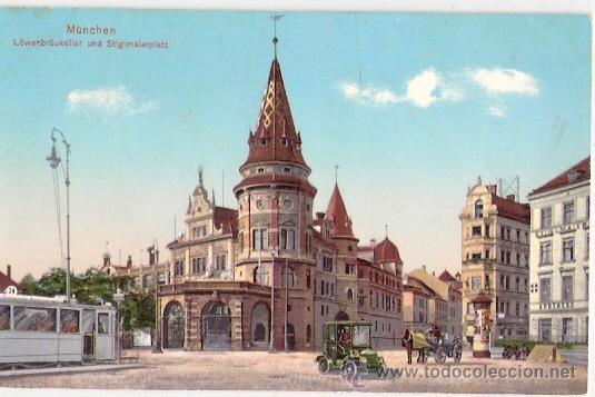 Postkarten: TARJETA POSTAL. ALEMANIA. MUNCHEN. LOWENBRAUKELLER UND STIGIMAIERPLATZ. N&ordm; 2869. VERLAG.