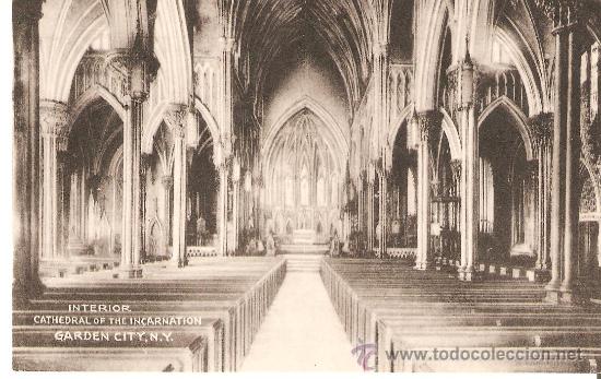 Postales: INTERIOR CATHEDRAL OF THE INCARNATION  GARDEN CITY. N. Y.