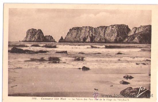 Postkarten: TARJETA POSTAL. FRANCIA. CAMARET SUR  MER. N&ordm; 395. LE POINTE DES POIS VUES DE LA PLAGE . LE DOARE.
