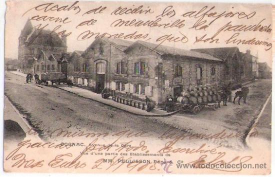 Postkarten: TARJETA POSTAL. FRANCIA. CONAC. AVENUE DE LA GARE. VUE D&acute;UNE PARTIE DES MM. PELLISSON, PERE & CO.