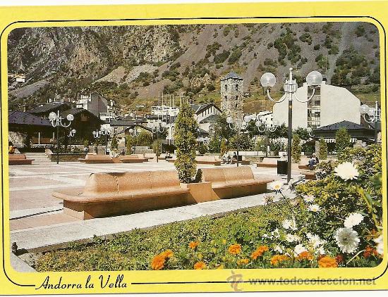 Postales: ANDORRA, ANDORRA LA VELLA, PLA&Ccedil;A DEL POBLE. ED. APA