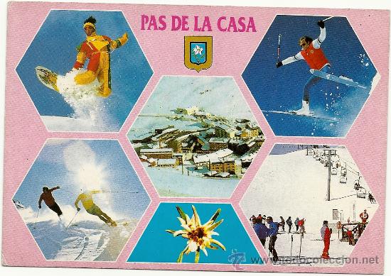Postales: ANDORRA, PAS DE LA CASA, ESCUDO DE ORO FISA, N&ordm; 807.
