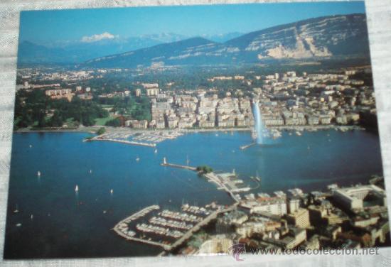 Cartoline: geneve la rade,le jet d'eau et le mont blanc sin circular