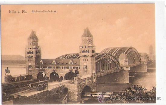 Cartoline: TARJETA POSTAL. ALEMANIA. KOLN A. RH. HOHENZOLLERNBRUCHE. N&ordm; 6111. EDUARD HOLZERMANN.