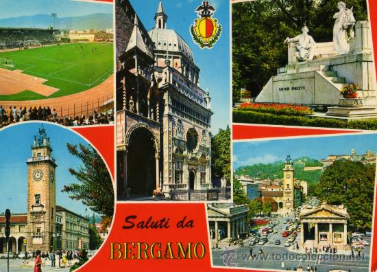 Postkarten: SALUTI DA BERGAMO ESCRITA SIN CIRCULAR