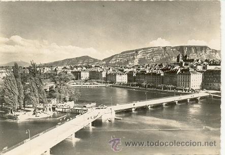 Postales: 7-3ay70. Postal Geneve. Suiza. Pont des Bergues et Ille Rousseau