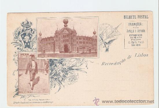 Postales: RECORDACAO DE LISBOA - PRACA DE DE TOUROS - MOCO DE FORCADO - Foto 1