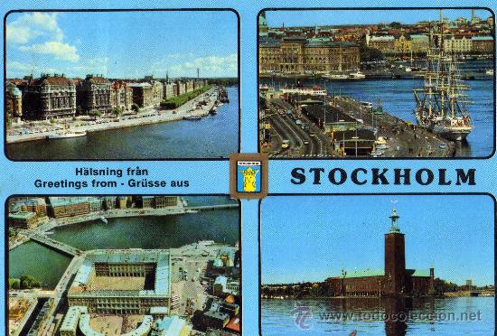 Postkarten: STOCKHOLM ESTOCOLMO ESCRITA CIRCULADA SELLO