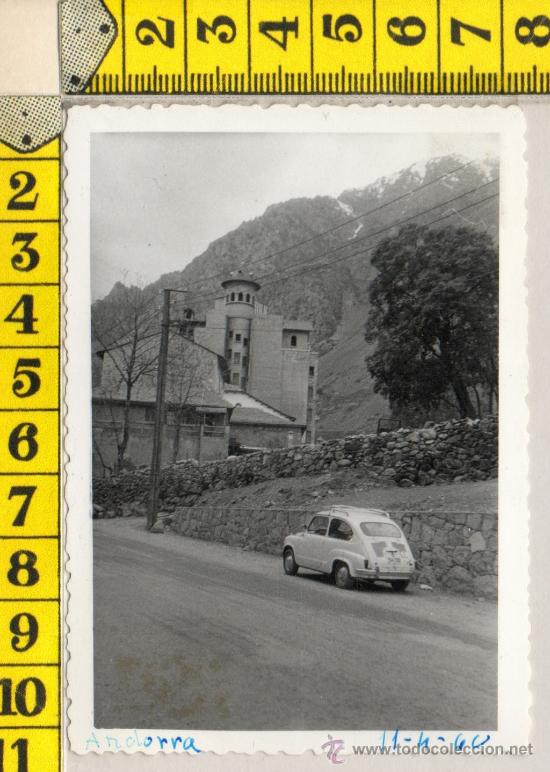 Postales: FOTO REAL TAMA&Ntilde;O MEDIA TARJETA POSTAL DE SEAT 600 COCHE ANDORRA 1960