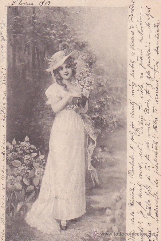 Postales: Postal antigua , 1903 , mujer , folclore , moda , postal ,  6