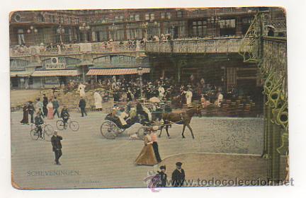 Postais: SHEVENINGEN. GALERIJ KURHAUS. PLAZA. TERRAZAS. PERSONAS CON COCHES DE CABALLOS. CARRUAJES.