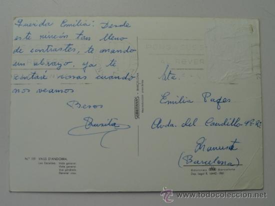 Postales: POSTAL DE ANDORRA , LES ESCALDES - Foto 2