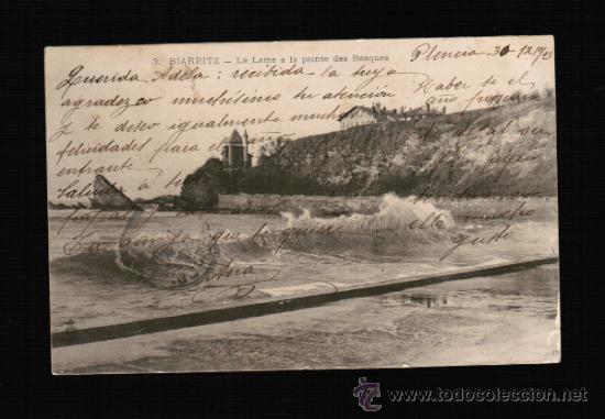 Postales: POSTAL DE BIARRITZ - LA LAME A LA POINTE DES BASQUES - Foto 1
