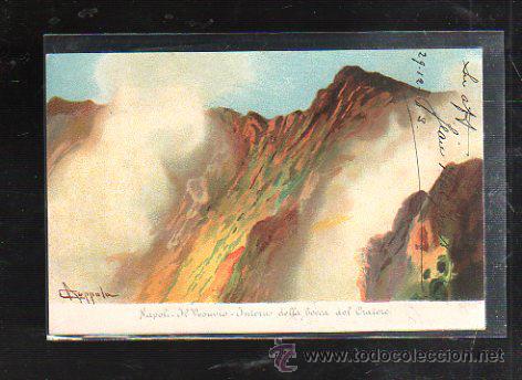 Postcards: TARJETA POSTAL DE NAPOLES. IL VESUVIO - INTERNO DELLA BOCA DEL CRATERE.
