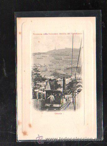 Cartes Postales: TARJETA POSTAL DE GENOVA. PANORAMA COLLA FUNICOLARE ELETTRICA DEL CASTELLACCIO.