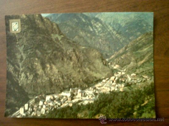 Postcards: POSTAL VALLS D'ANDORRA-SAN JULI&Agrave; DE LORIA VISTA PANORAMICA-CIRCULADA 1986-FALTA EL SELLO