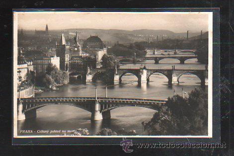 Postkarten: TARJETA POSTAL DE PRAHA. CELKOVY POHLED NA MOSTY. JKO.