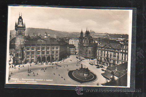 Postkarten: TARJETA POSTAL DE PRAHA. STAROMESTSKE NAMESTI S RADNICI A HUSOVYM. JKO.