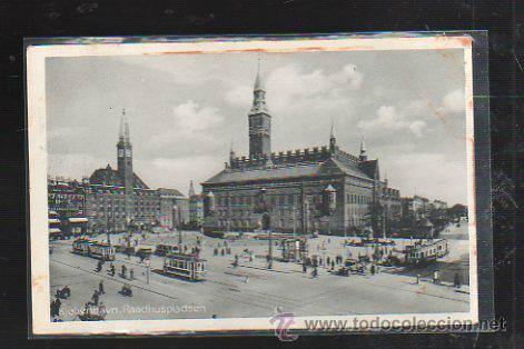 Postkarten: TARJETA POSTAL DE KJOBENHAVN. RAADHUSPLADSEN. ENEBERETTIGET.