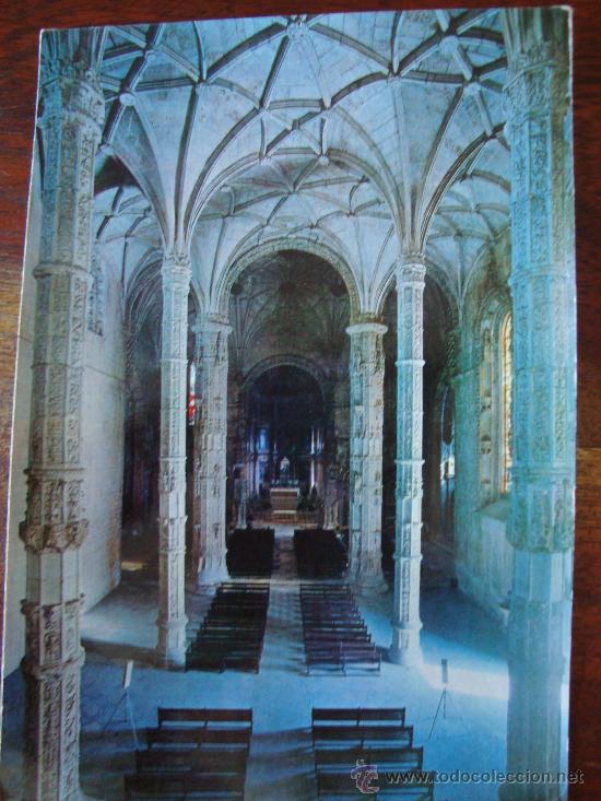 Postales: mosteiro dos jer&oacute;nimos, interior, lisboa -circulada-. - Foto 1