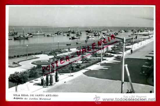 Cartoline: POSTAL, VILA REAL DE SANTO ANTONIO, PORTUGAL, ASPECTO DO JARDIM MARGINAL,   P71245