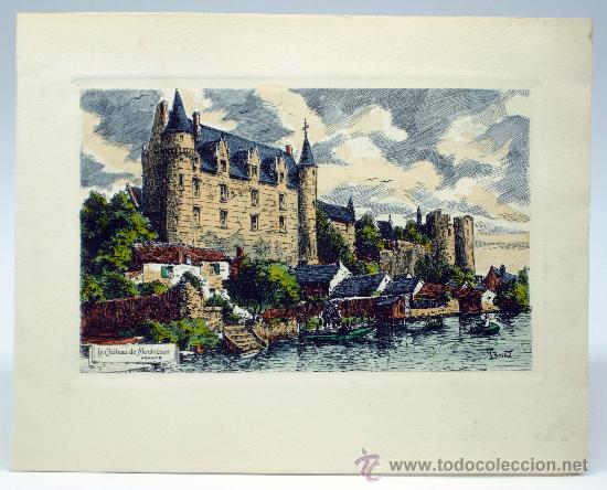 Cartoline: Tarjeta Navidad Le Ch&acirc;teau de Montresor France T Brient escrita 1946