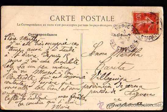 Postales: Antigua postal de Paris. Circulada - Foto 2