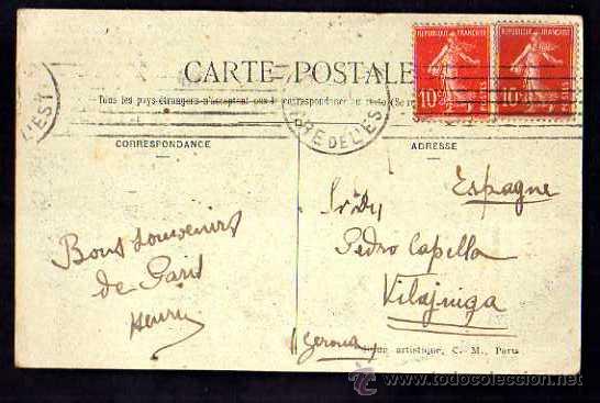 Postales: Antigua postal de Paris. Circulada . - Foto 2