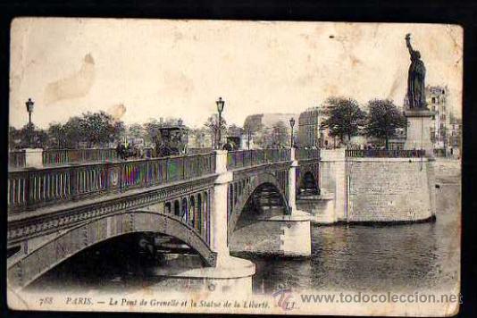 Postales: Paris.Circulada 1911. Statue de la Libert&egrave;. - Foto 1