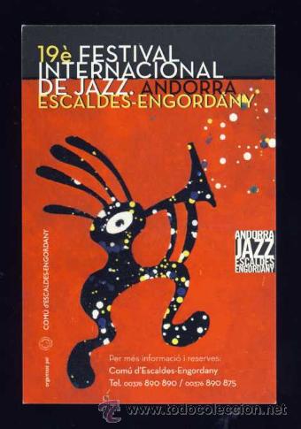 Postales: Postal d' ANDORRA: 19&egrave; Festival Internacional de Jazz, Escaldes Engordany