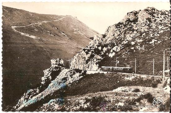 Postales: PAYS BASQUE, LA RHUNE, LE CHEMIN DE FER &Agrave; CR&Eacute;MAILL&Egrave;RE - V&Eacute;RITABLE PHOTO AU BROMURE - CIRCULADA 1956