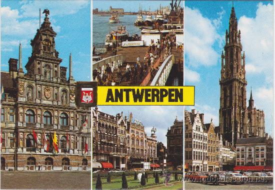 Postais: POSTAL DE AMBERES - BELGICA - SIN CIRCULAR - ESCUDO DE ORO.