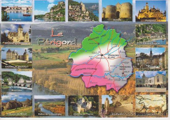 mapa de perigord francia le perigord (francia). mapa   Buy Old Postcards from Europe at 