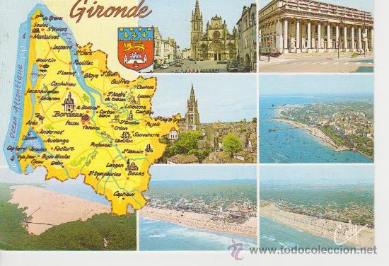 Postales: GIRONDE (FRANCIA). MAPA - Foto 1