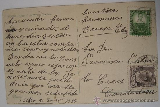 Postales: Postal de Roma, a&ntilde;o 1946 - Foto 2