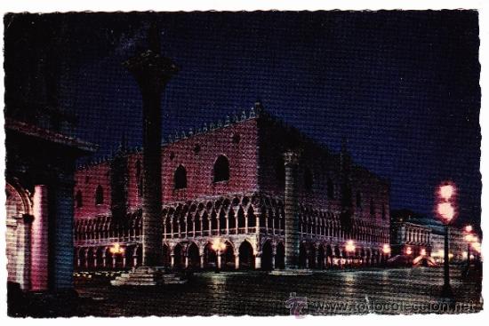 Postkarten: POSTAL DE VENEZIA - PALACIO DUCAL DE NOCHE