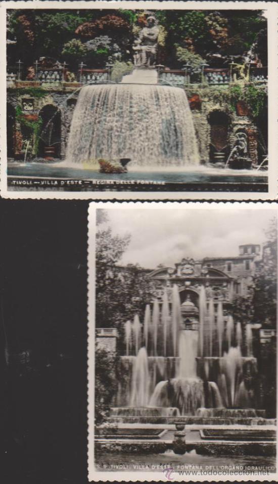 Postais: T&iacute;voli.- Lote de 2 postales de Villa D&acute;Este.