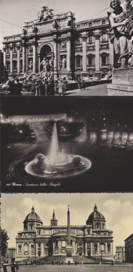 Postais: Roma.- Lote de 3 postales.