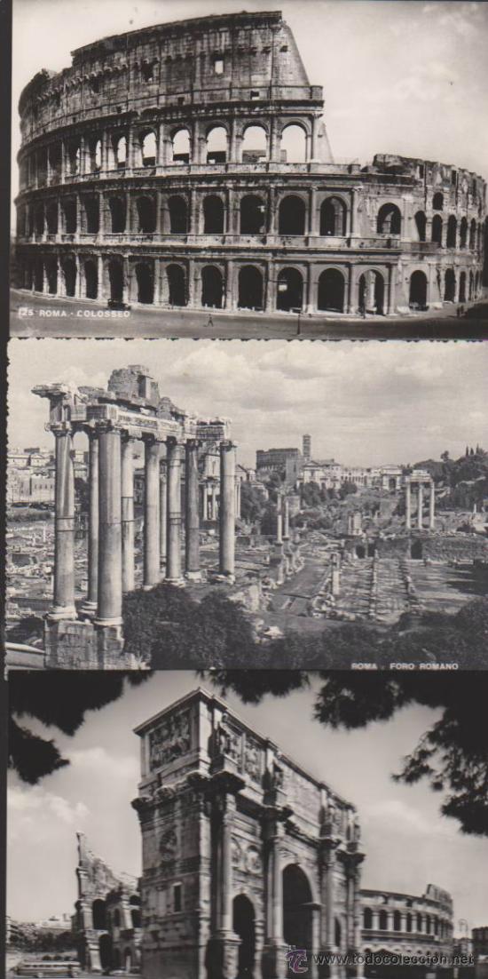 Postais: Roma.- Lote de 3 postales.