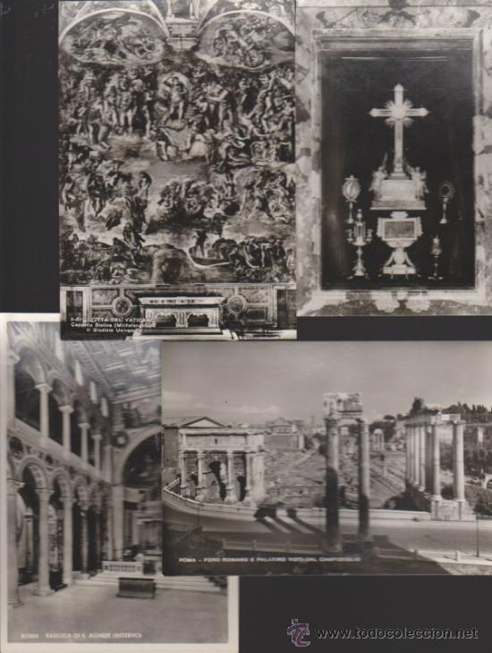 Cartoline: Roma.- Lote de 4 postales.