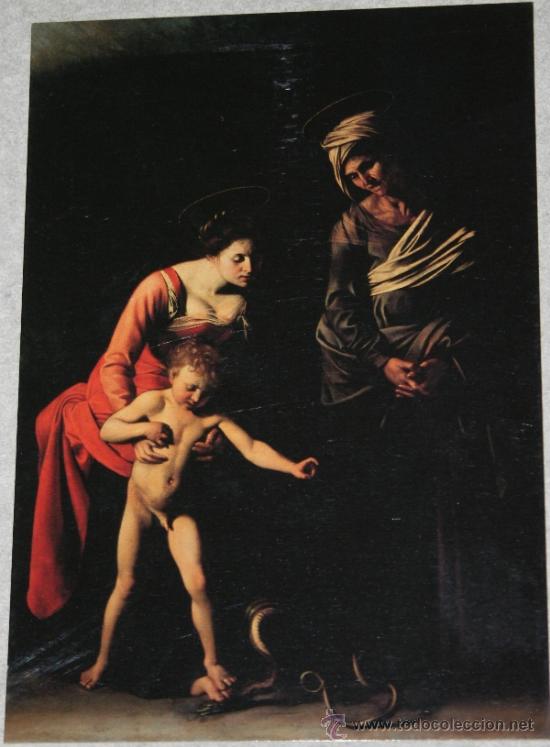 Postales: Postal de la Madona dei Palafrenieri de Caravaggio de la Galleria Borguese de Roma