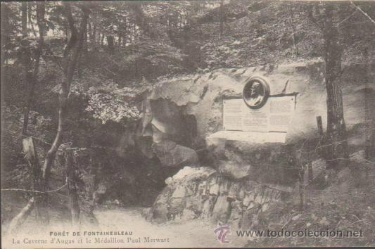 Cartoline: Foret de Fontainebleau.- La Caverne d&acute; Augas. Franqueado en 1906.