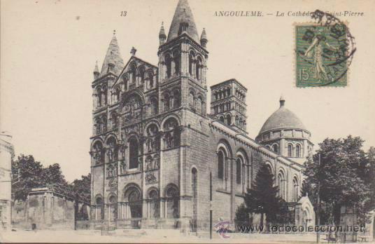 Cartoline: Angouleme.- La Cathedrale.  Franqueado en  1909.